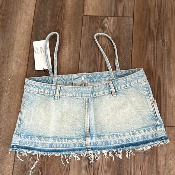 Zara Denim Crop Top #33 - Picture 4 of 5